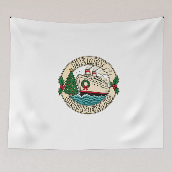 Item preview, Merry Cruisemas – Vintage Christmas Cruise Ship designed and sold by HytoneArt.