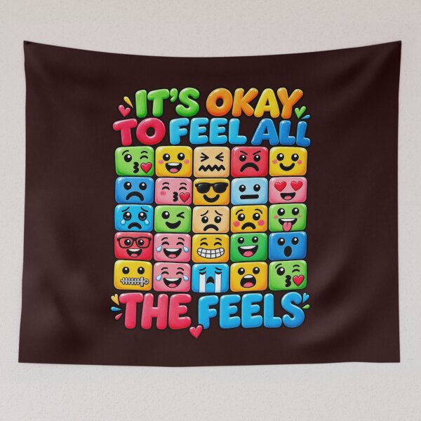 Item preview, It's Okay To Feel All The Feels Emoji Mental Health designed and sold by ShopFanCreation.