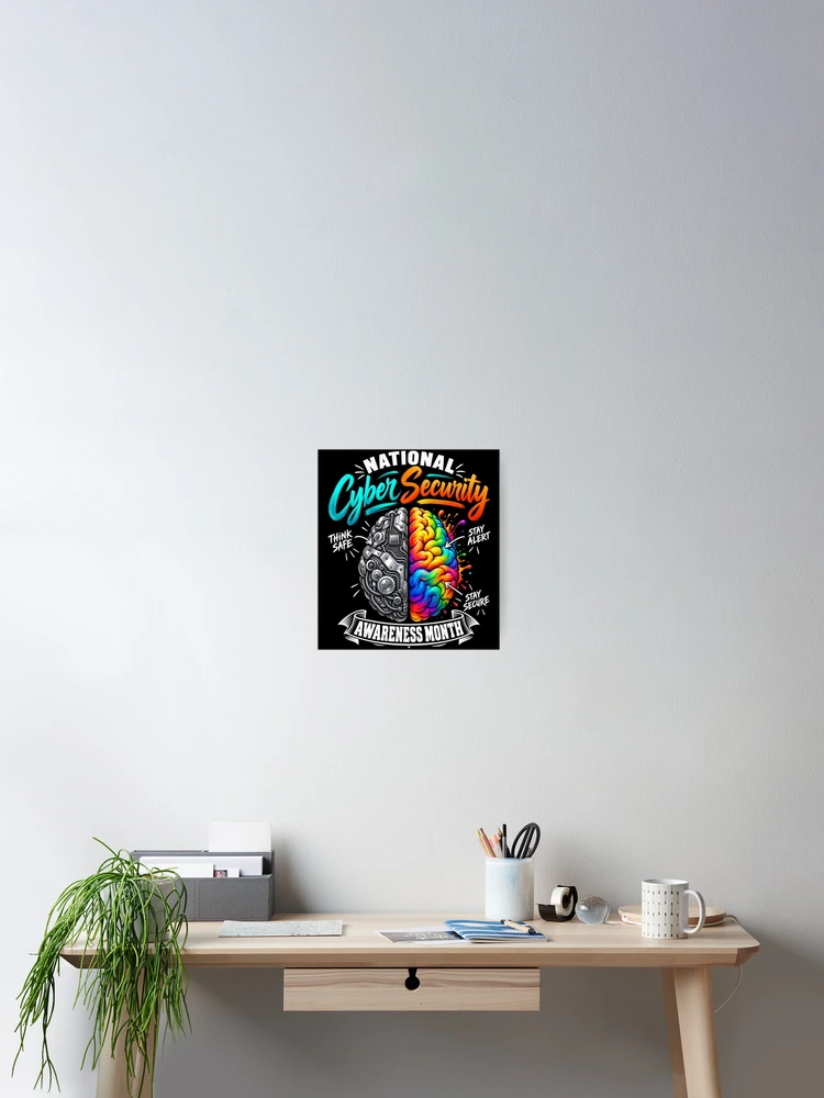 Thumbnail 2 of 3, Poster, Cyber Security Awareness Month designed and sold by ROUX-ART.