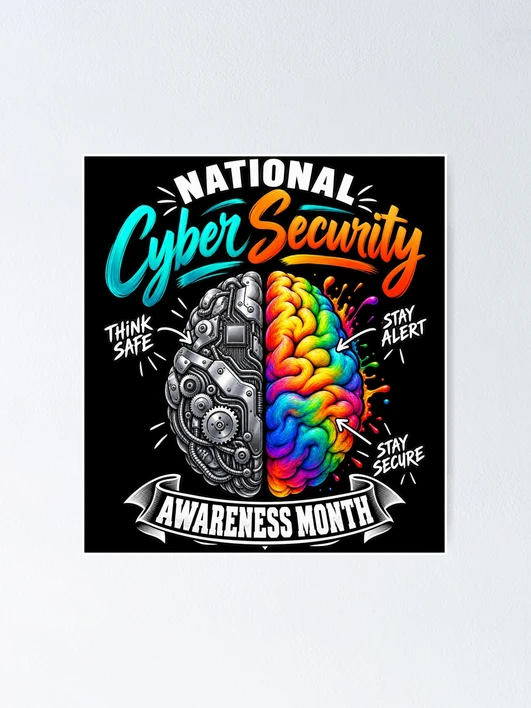 Thumbnail 1 of 3, Poster, Cyber Security Awareness Month designed and sold by ROUX-ART.