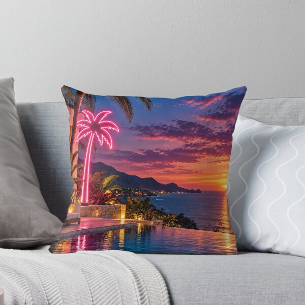Item preview, Neon Palm Tree Sunset – Luxury Tropical Coastal Escape designed and sold by Sed94.