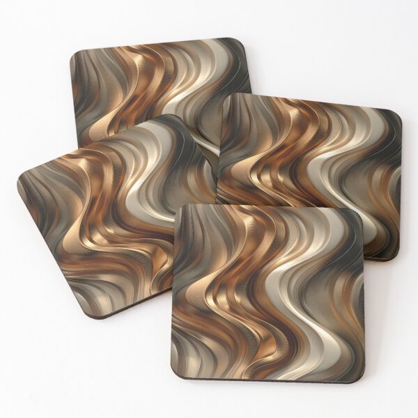 Item preview, Gold and Silver Abstract Metallic Waves  designed and sold by MargaretWiktor.