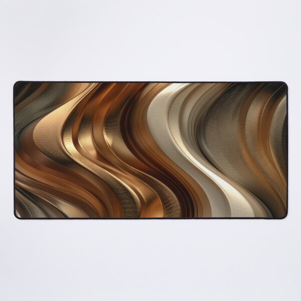 Item preview, Gold and Silver Abstract Metallic Waves designed and sold by MargaretWiktor.