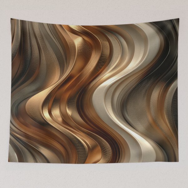 Item preview, Gold and Silver Abstract Metallic Waves  designed and sold by MargaretWiktor.