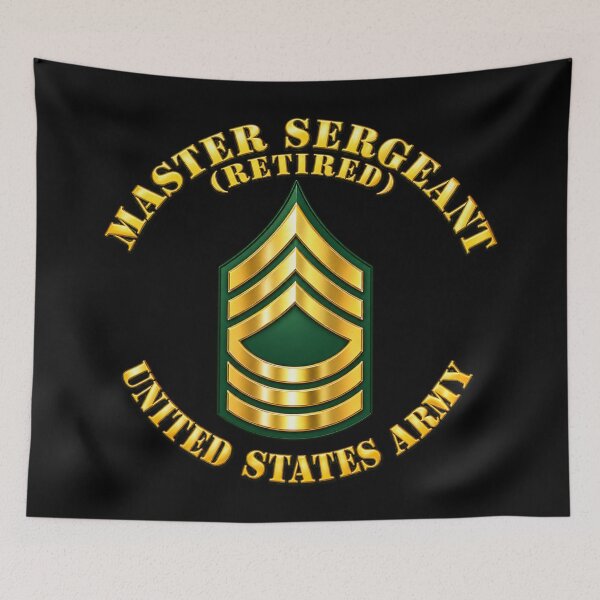 Item preview, Army - Master Sergeant - MSG - Retired - 3D - Transparent designed and sold by Military Insignia Products.