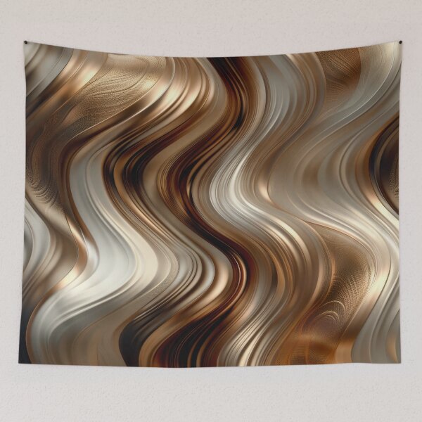 Item preview,  Gold and Silver Abstract Metallic Waves  designed and sold by MargaretWiktor.