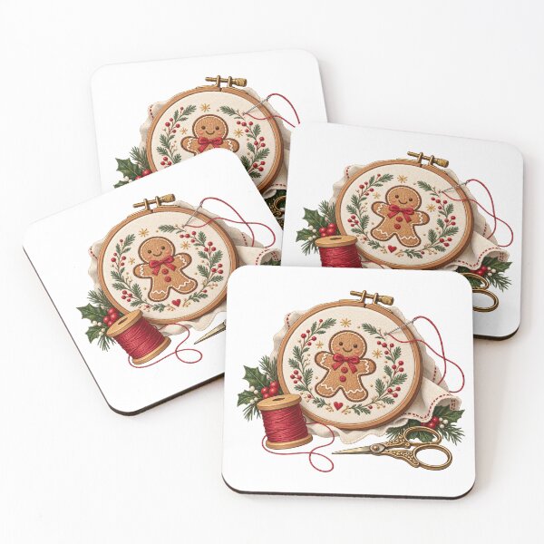 Item preview, Gingerbread Embroidery — Cozy Christmas Sewing Room designed and sold by narinzoon.