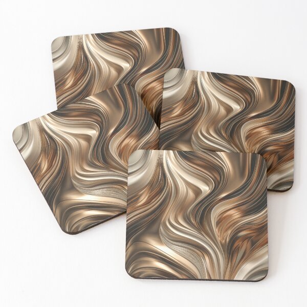 Item preview, Gold and Silver Abstract Metallic Waves  designed and sold by MargaretWiktor.