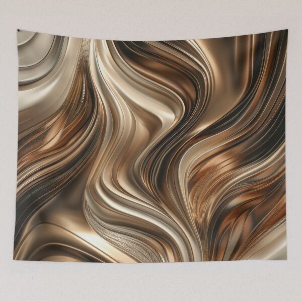 Item preview, Gold and Silver Abstract Metallic Waves  designed and sold by MargaretWiktor.