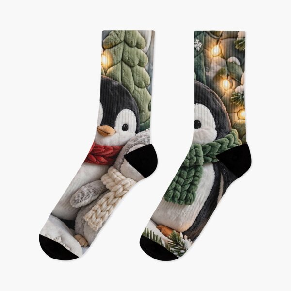 Item preview, Cozy Christmas Penguin Family Fireplace Winter Cozy designed and sold by  One City Two Children Studio.