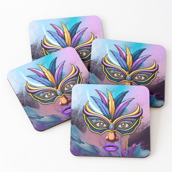 Item preview, Carnival Masquerade Mask Vibrant Art Design designed and sold by tinkeybabes.