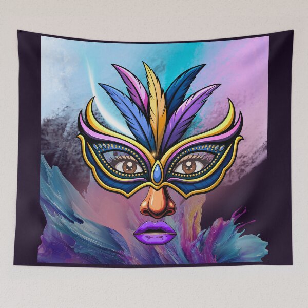 Item preview, Carnival Masquerade Mask Vibrant Art Design designed and sold by tinkeybabes.