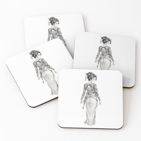 Item preview, Traditional Japanese Geisha Hannya Tattoo Illustration designed and sold by  One City Two Children Studio.