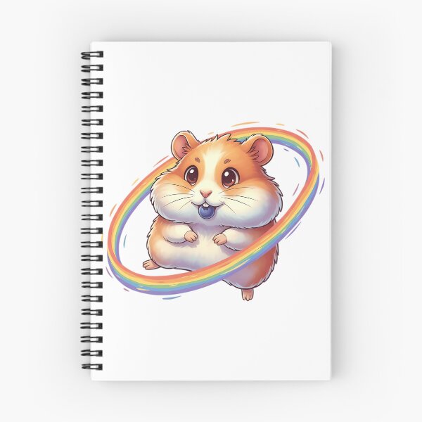 Item preview, Rainbow Hamster - Cute Fluffy Hammy With Blueberry Illustration designed and sold by Lucid Dream Pixel.