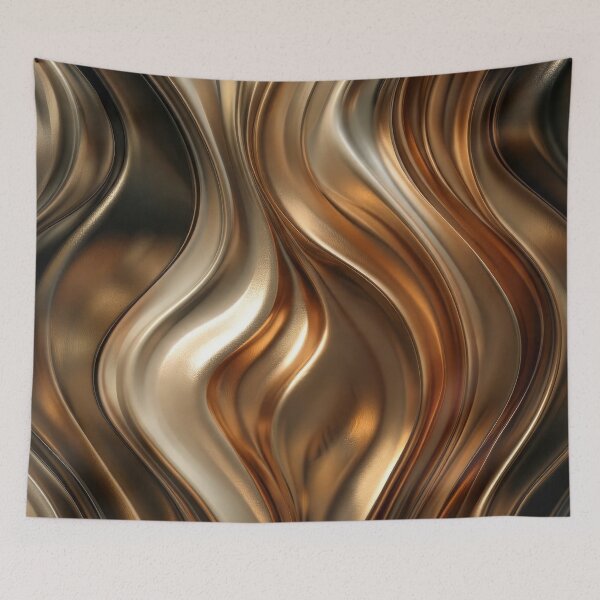 Item preview, Gold and Silver Abstract Metallic Waves Art designed and sold by MargaretWiktor.