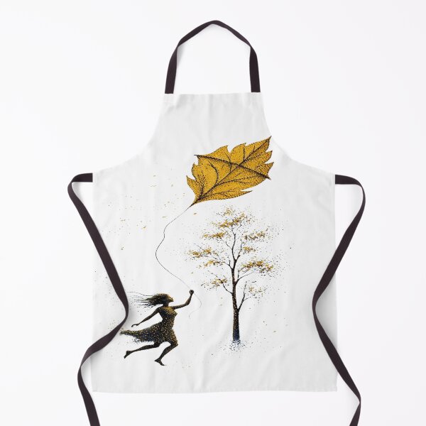Item preview, Surreal Autumn Leaf Kite Pointillism Illustration designed and sold by One City Two Children Studio.