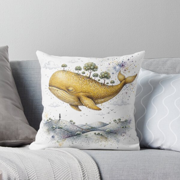 Item preview, Surreal Floating Cosmic Whale Pointillism Design designed and sold by  One City Two Children Studio.