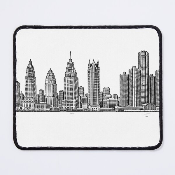 Item preview, Detroit Skyline Line Art Print designed and sold by CitySketchCo.