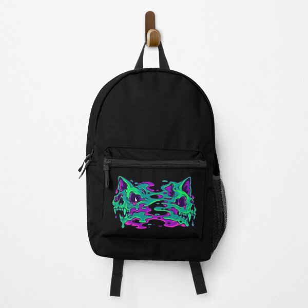 Item preview, Neon Melting Cat Skull Psychedelic Gothic Horror Art designed and sold by tindian.