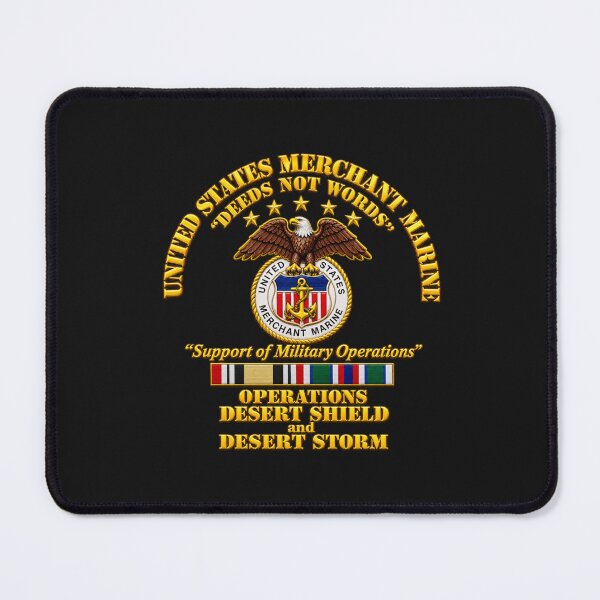 Item preview, Merchant Marine - Operation Desert Shield - Storm w Svc Ribbons - 3D - Transparent designed and sold by Military Insignia Products.