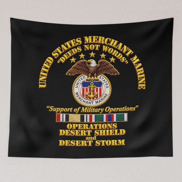 Item preview, Merchant Marine - Operation Desert Shield - Storm w Svc Ribbons - 3D - Transparent designed and sold by Military Insignia Products.