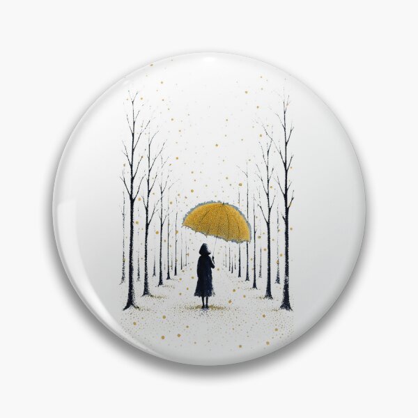 Item preview, Surreal Golden Rain Umbrella Pointillism Design designed and sold by  One City Two Children Studio.