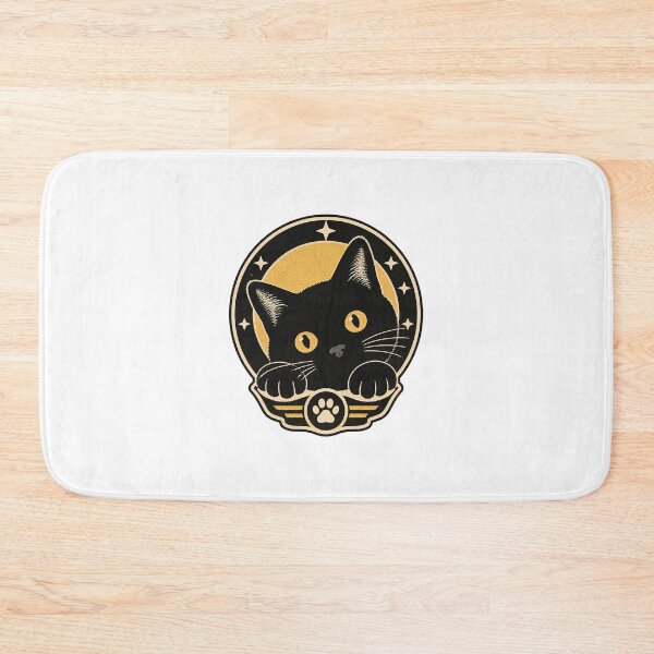 Item preview, Cute Black Cat Illustration with Meow Text - Cat Lover Design ⭐⭐⭐⭐⭐ designed and sold by AnishaKhemka.