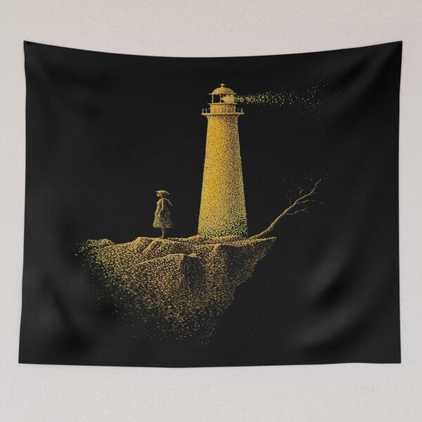 Item preview, Surreal Floating Lighthouse Pointillism Design designed and sold by  One City Two Children Studio.
