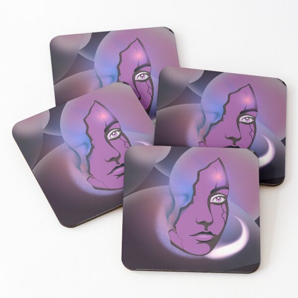 Item preview, Surreal Glowing Cracked Mask Portrait Art Design designed and sold by tinkeybabes.
