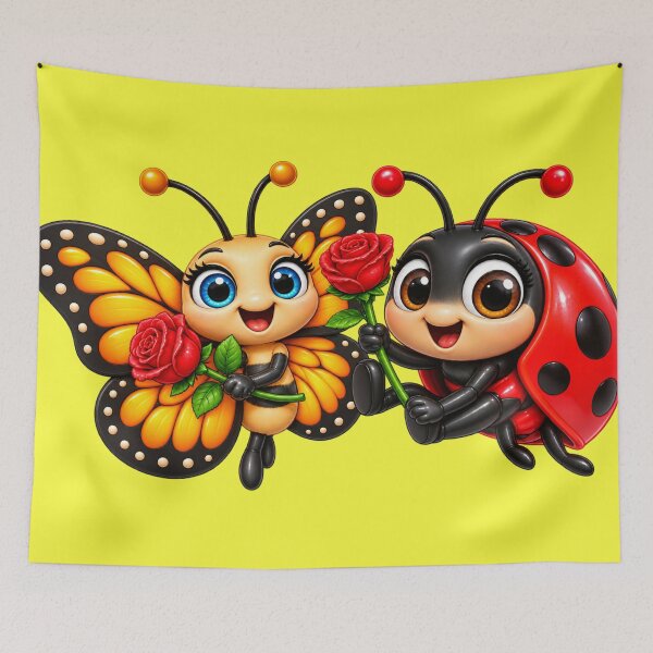 Item preview, Ladybug and Butterfly Romance – A Little Flower for You designed and sold by JanRizz.