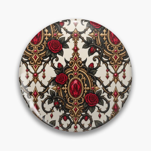 Item preview, Gothic Ruby Jewel with Red Roses – Victorian Dark Baroque Design designed and sold by MetaModel Editions.