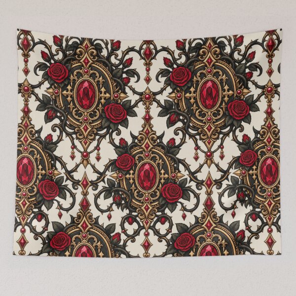 Item preview, Gothic Ruby Jewel with Red Roses – Victorian Dark Baroque Design designed and sold by MetaModel Editions.