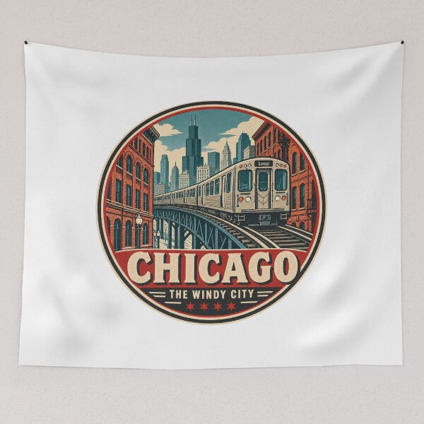 Item preview, Chicago Elevated L Train Vintage Travel Badge designed and sold by Globalcitytees.