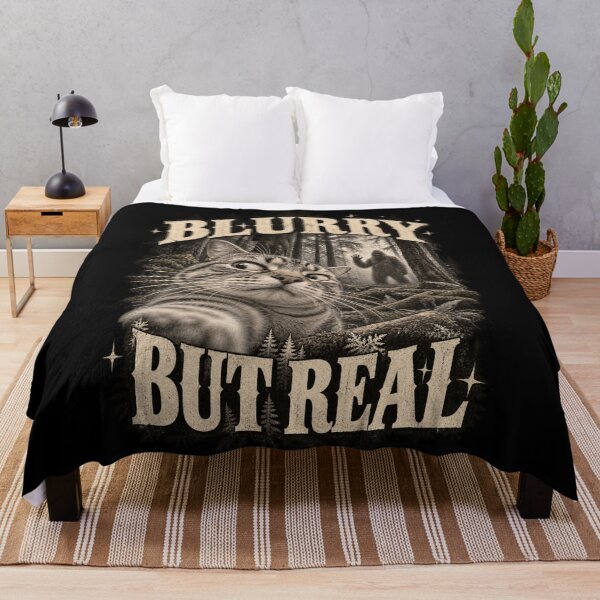 Item preview, Blurry But Real – Funny Bigfoot Cat Cryptid Photography Meme designed and sold by GrimCuteStudio.