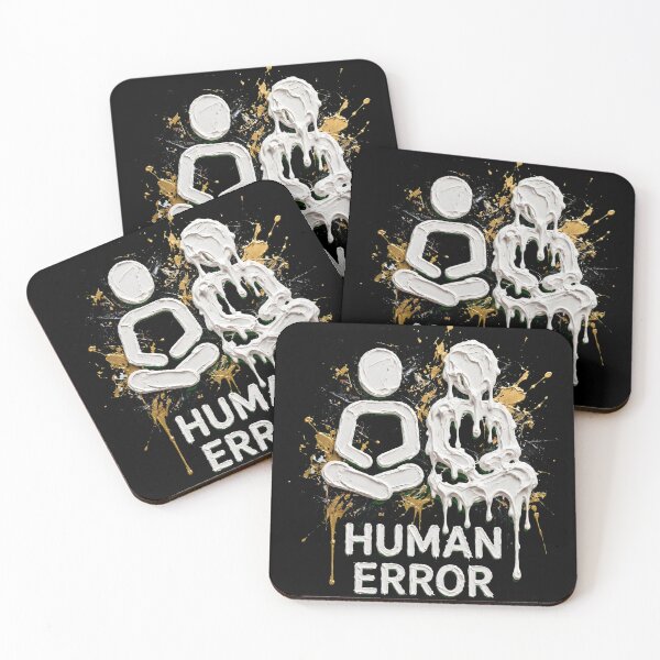 Item preview, Human Error Impasto Painting Abstract Typography Style designed and sold by  One City Two Children Studio.