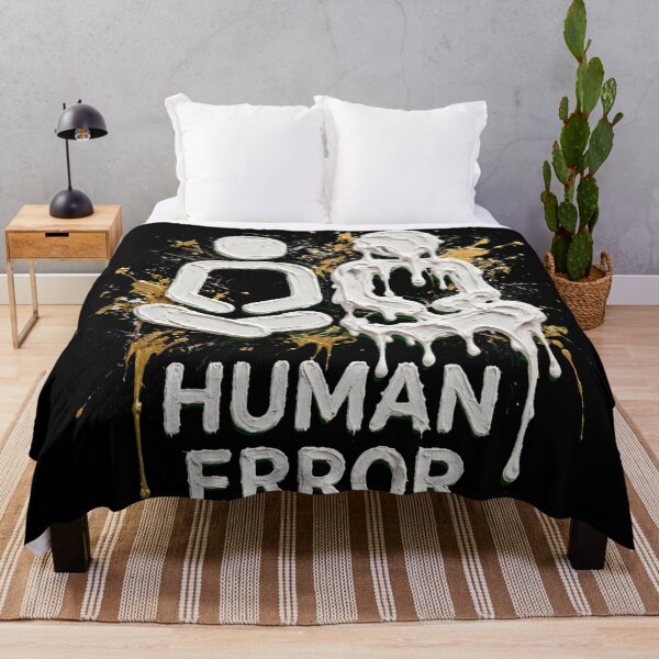 Item preview, Human Error Impasto Painting Abstract Typography Style designed and sold by One City Two Children Studio.