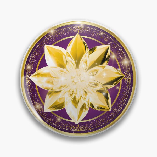 Item preview, 3D Royal Purple & Golden Amber Crystal Lotus Mandala designed and sold by MinimalAurashop.