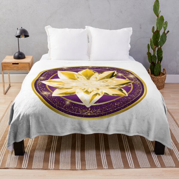Item preview, 3D Royal Purple & Golden Amber Crystal Lotus Mandala designed and sold by MinimalAurashop.