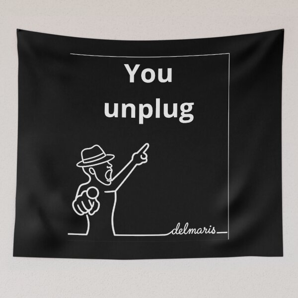 Item preview, ​​You Unplug Minimalist Hat Man Line Art designed and sold by Delmaris.