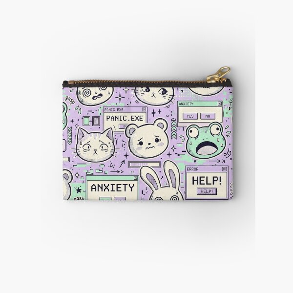 Item preview, Anxious Kawaii Faces Pastel Pattern  designed and sold by Visual Dept..