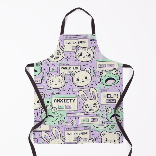 Item preview, Anxious Kawaii Faces Pastel Pattern designed and sold by Visual Dept..