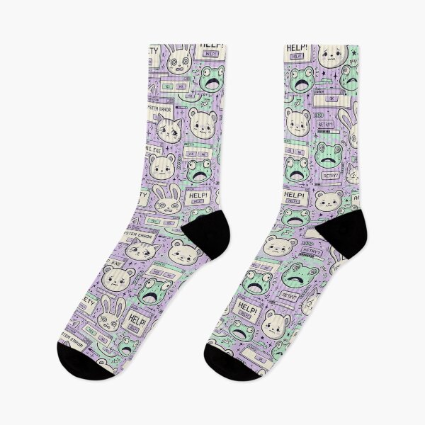 Item preview, Anxious Kawaii Faces Pastel Pattern  designed and sold by Visual Dept..