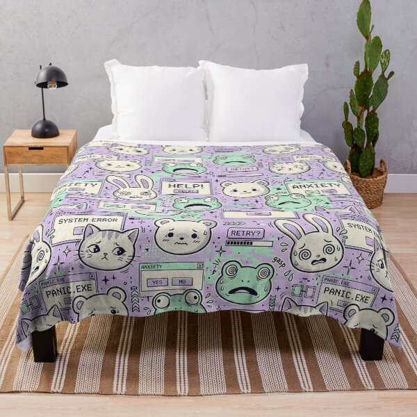 Item preview, Anxious Kawaii Faces Pastel Pattern designed and sold by Visual Dept..