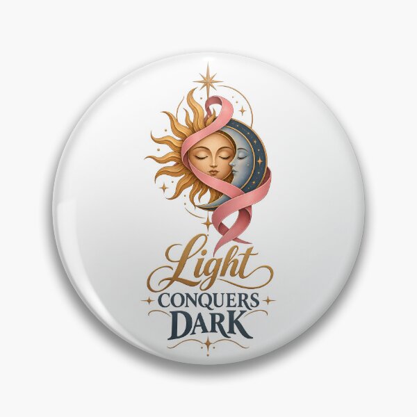 Item preview, Light Conquers Dark Celestial Sun Moon Ribbon Cancer Survivor designed and sold by UniversPlant | Blooming with Hope.