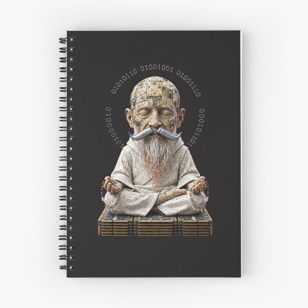 Item preview, Meditating Circuit Board Grandpa Cyber Zen Emblem designed and sold by  One City Two Children Studio.