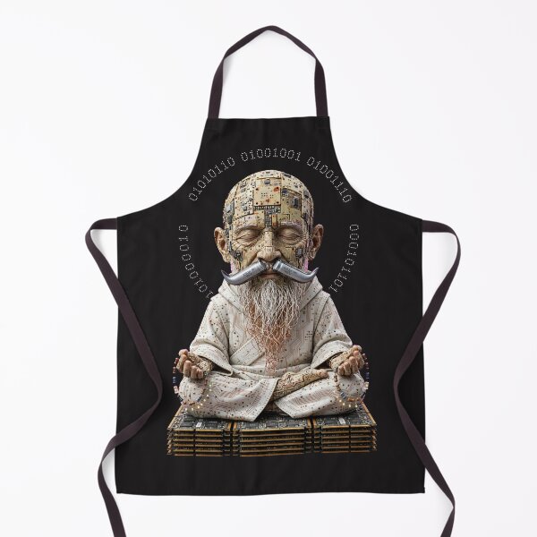 Item preview, Meditating Circuit Board Grandpa Cyber Zen Emblem designed and sold by One City Two Children Studio.