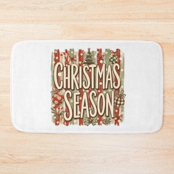 Item preview, Christmas Season Preppy Lettering with Ornaments and Bows designed and sold by Cute-and-Co.