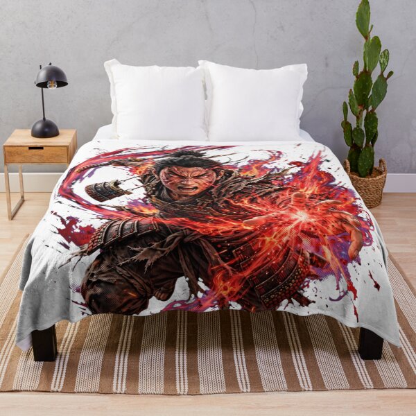 Item preview, Unleash The Fury Epic Samurai Warrior Flaming Katana Ink Splatter designed and sold by One City Two Children Studio.