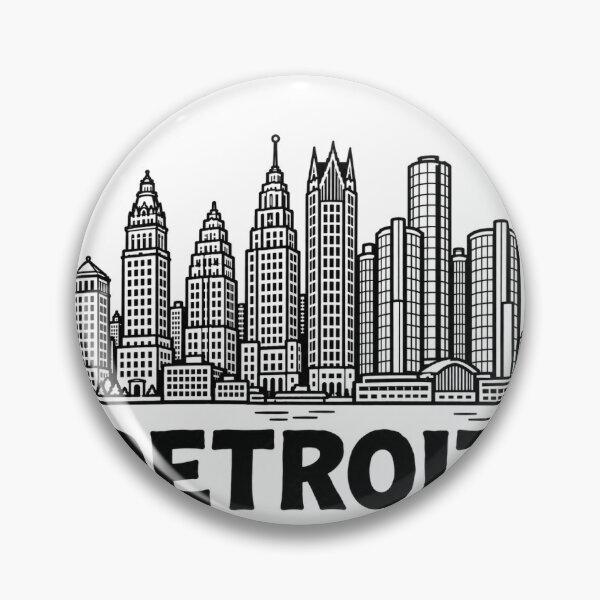 Item preview, Detroit Skyline Line Art Sticker designed and sold by CitySketchCo.