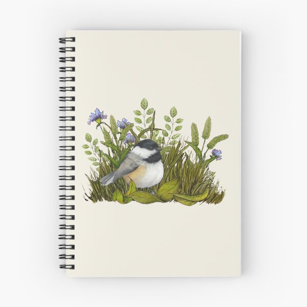 Item preview, Chickadee BIRD with Leaves and Grasses, Nature Illustration designed and sold by JoyfulWhimsy.